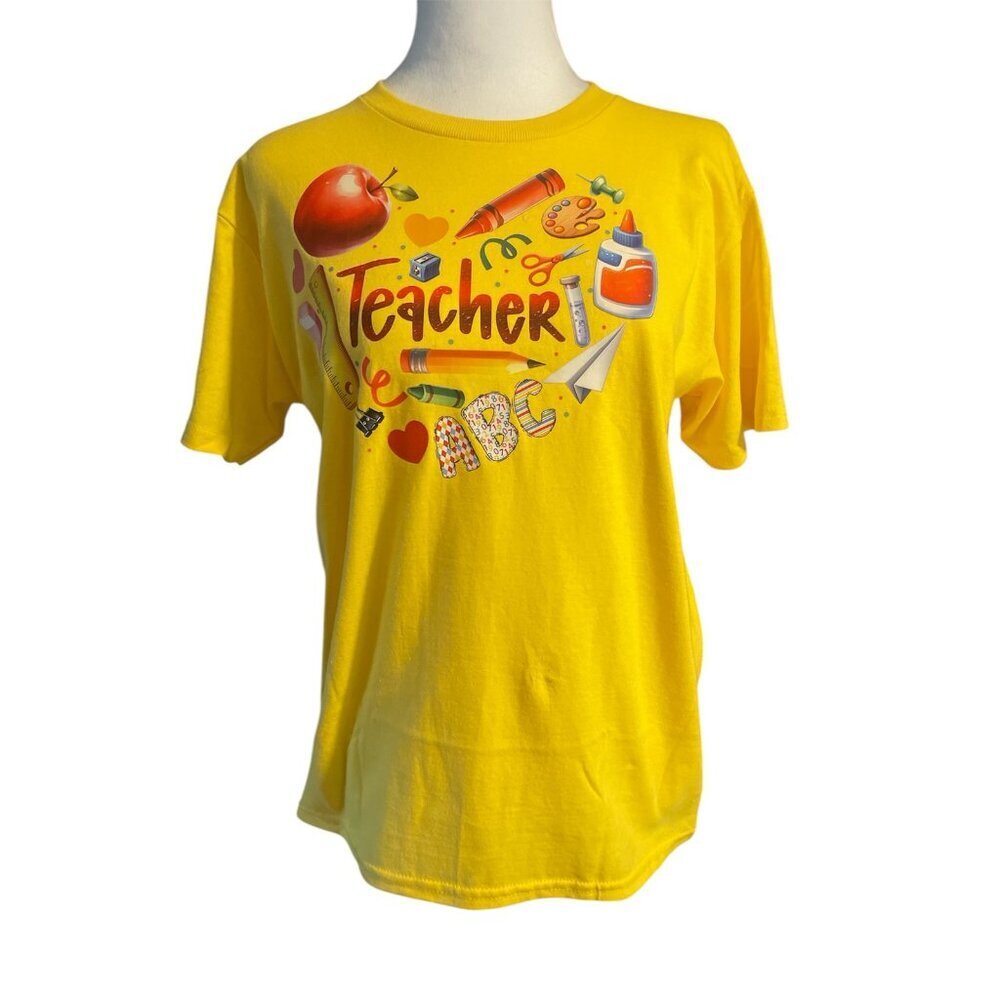 NWT Gildan Daisy Large Youth Short Sleeve ‎ T Shirt  With DTF Teacher